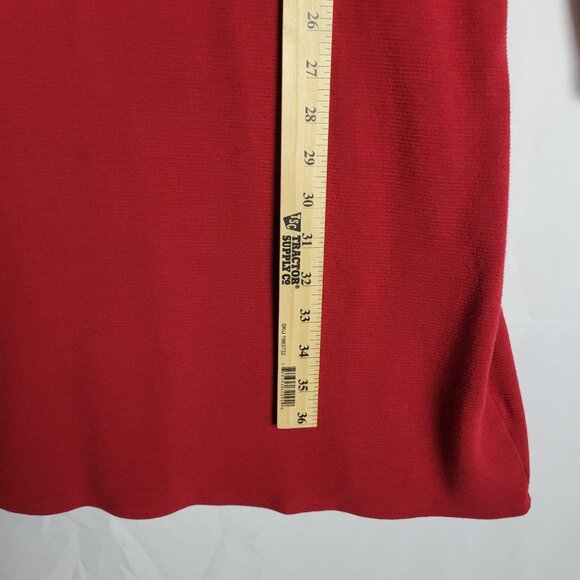 J Jill Wearever Collection Dress Medium Red Ribbed Cowl Neck Stretch Career - Picture 6 of 9